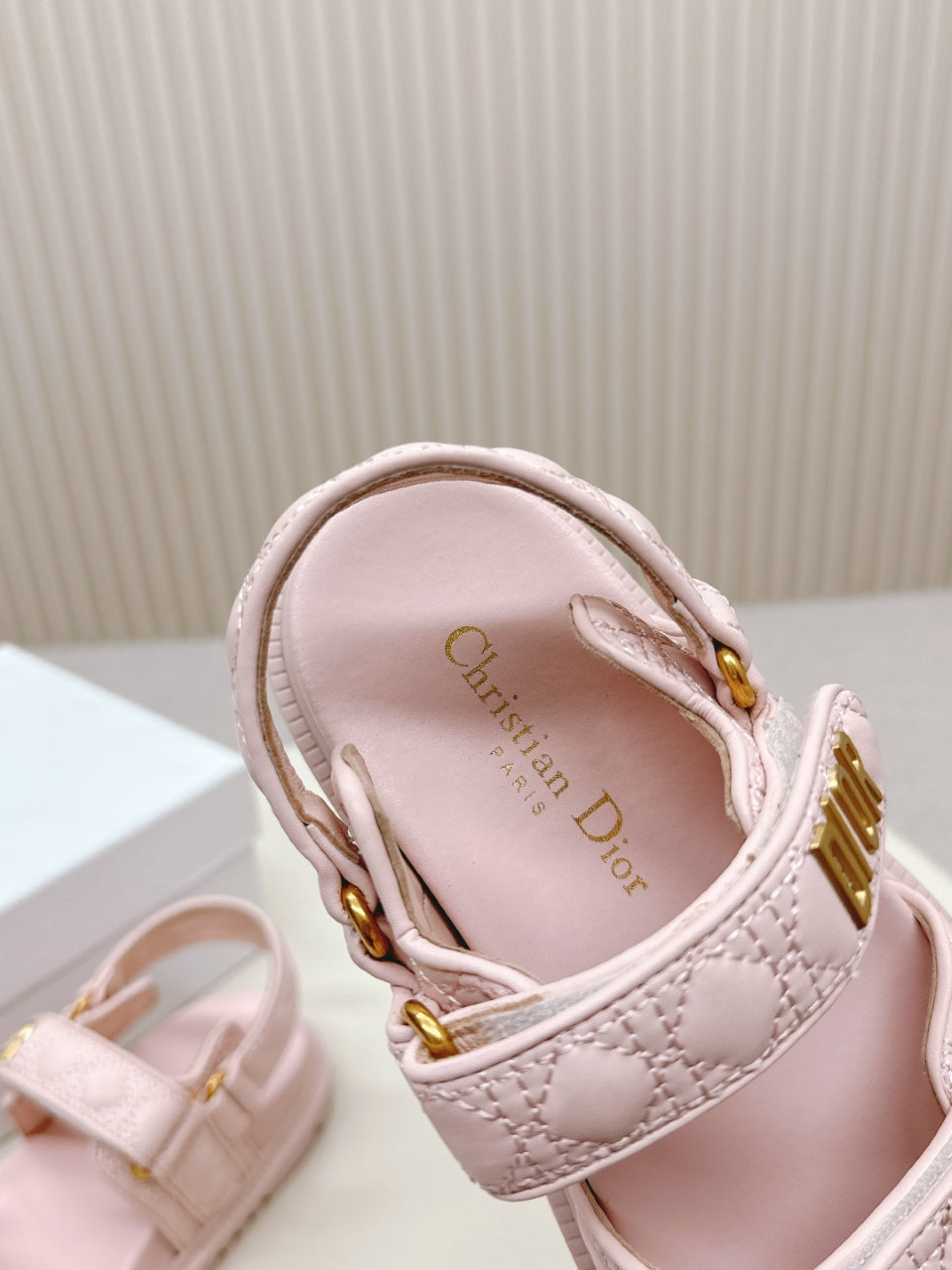 DIOR BACK-STRAP SANDALS 25S IN PASTEL PINK CALFSKIN
