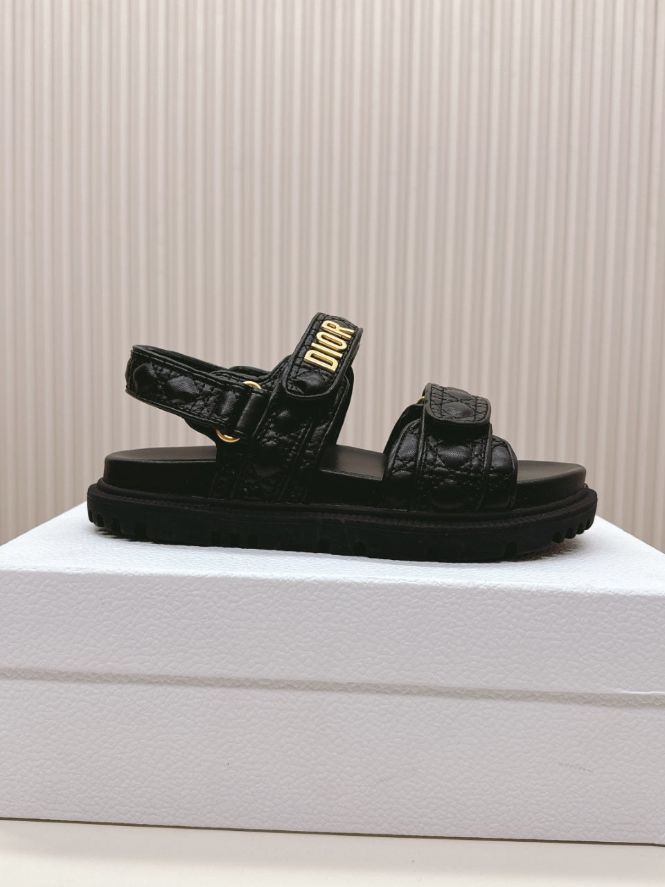 DIOR BACK-STRAP SANDALS 25S IN BLACK CALFSKIN