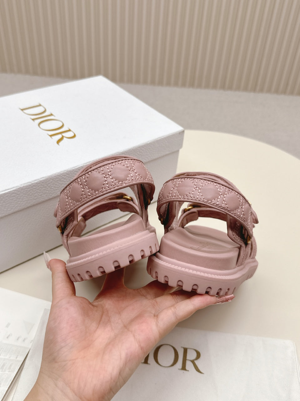 DIOR BACK-STRAP SANDALS 25S IN BABY PINK CALFSKIN