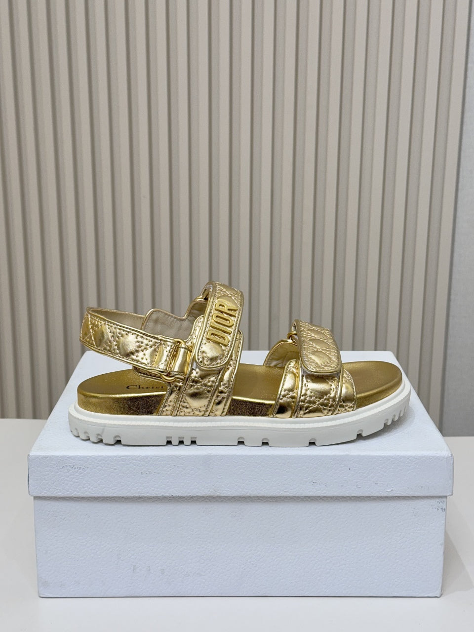 DIOR BACK-STRAP SANDALS 25S IN GOLD CALFSKIN