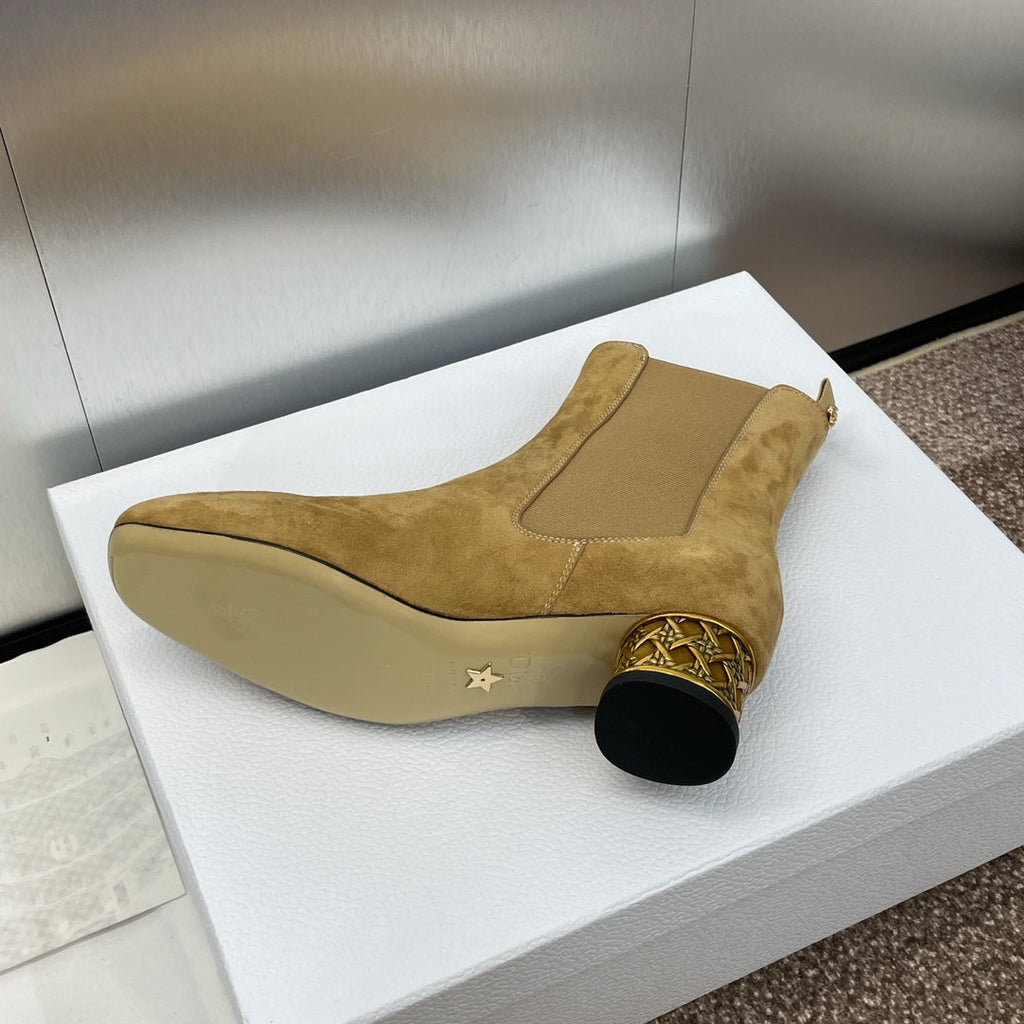 DIOR 25S ANKLE BOOT IN LIGHT BROWN SUEDE