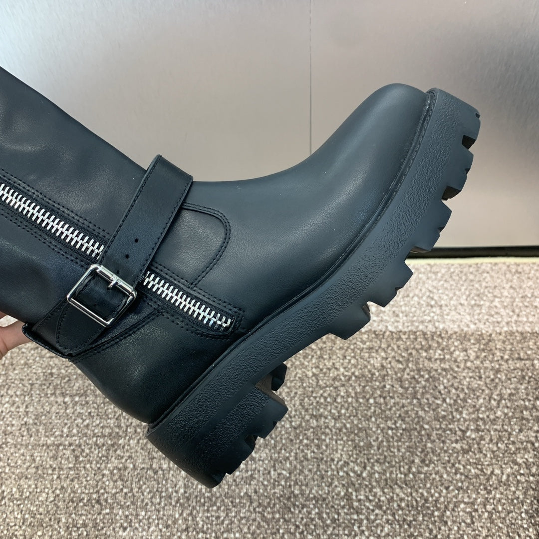 DIOR 25S D-MAJOR BOOT 35MM IN BLACK CALFSKIN