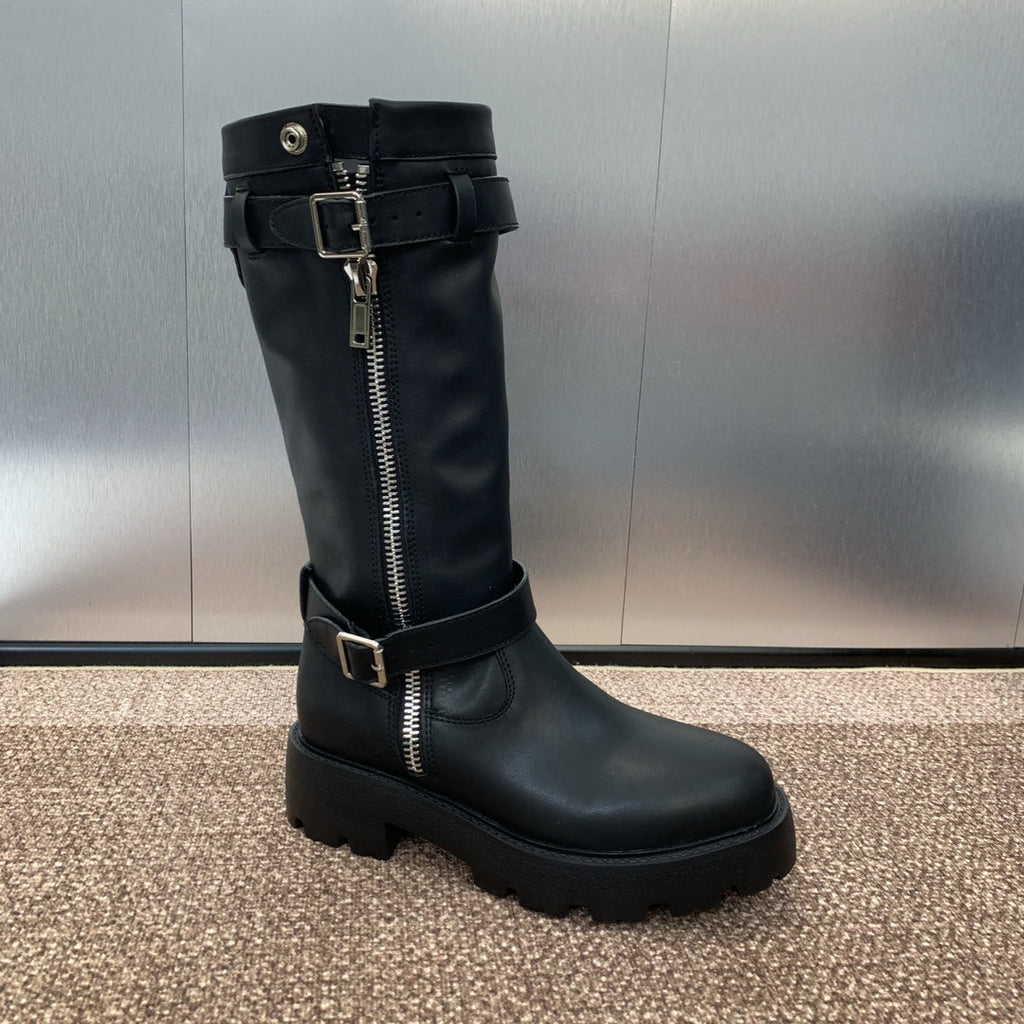 DIOR 25S D-MAJOR BOOT 35MM IN BLACK CALFSKIN