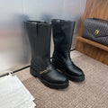 DIOR 25S D-QUEST BOOT 45MM IN BLACK GRAINED CALFSKIN